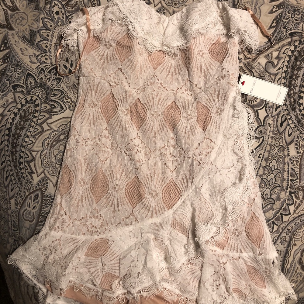 White Lace Mini Dress